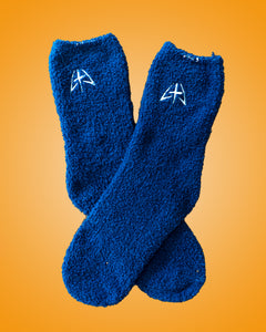 Fuzzy Blue Socks