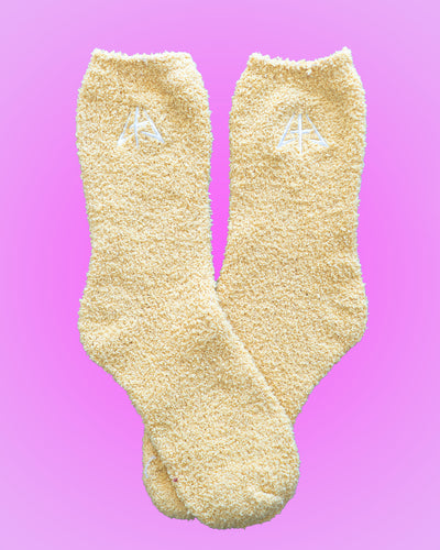 Fuzzy Pale Yellow Socks